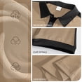 thumbnail image 5 of Gyexs Mens Ribbed Polo Shirts Summer Knit Textured Casual Short Sleeve Shirt Soft Stretchy Casual Workout Golf Tee Pullover Tops Khaki, Size XXL, 5 of 5