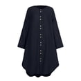 thumbnail image 4 of Elegant Women's Long Sleeve Button Down Abaya Casual Dress Dubai Fashion, 4 of 5