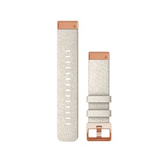 Garmin QuickFit® 20 Watch Bands Cream Heathered Nylon with Rose Gold Hardware