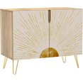 thumbnail image 3 of PixonSign Sideboard Buffet Cabinet, Kitchen Storage Cabinet with 2 Doors, Golden Rising Shining Sun Horizon, Cupboard Console Table for Dining Room - 35" L x 18" W x 29" H, 3 of 5