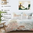 thumbnail image 3 of Vintage Ocean Duvet Cover Set Twin Size, Coral Shell 4 Piece Soft Microfiber Bedding Set with 1 Duvet Cover, 1 Flat Sheet, 2 Pillowcases, 3 of 9