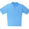 thumbnail image 1 of Pebble Beach Performance Mens Pima Cotton Blend Polo Golf Shirt (Light Blue Pin Stripe, X-Large), 1 of 1