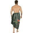 thumbnail image 5 of HAPPY BAY Men's Pareo Regular Holiday Sarong Long Beach Wrap One Size Midnight, Bamboo Parrot Summer Vacation Aloha, 5 of 5