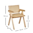 thumbnail image 2 of Ilios Innova | Set de 2 Sillas Jean de madera y ratán sintético color natural con respaldo y asiento trenzado, para comedor, sala u oficina., 2 of 9
