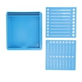 thumbnail image 3 of LAZIOEGR Compact Sticky Note Stencil Holder with Templates – 3x3” Blue, Versatile Organizer for Office & Home, 3 of 9