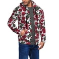 thumbnail image 2 of Uemuo Rose Flowers for Men's Fashion Full-zip Hoodies & Sweatshirts with Kangaroo Pocket, Zip-up Hooded Sweatshirt, Moisture Wicking & Breathable-X-Large, 2 of 5