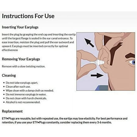 Lucid Hearing - Hearing Protection ER•20®XS Universal Fit Clear Stem Earplugs with 3 Eartip Sets in Clamshell Pack - GRAY