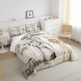 thumbnail image 4 of Farmhouse Quilt Country Floral Cotton Flower Comforter Set,Rustic Wooden Plank Cottage Lodge Cabin Bedding Set Garden Windmill Decor Queen,Retro Barn House Room Decor,Beige, 4 of 5