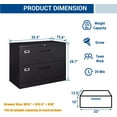 Lateral File with Lock, 2 Drawer Large Metal Filing