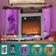 thumbnail image 3 of Fireplace Corner TV Stand for TVs up to 55 Inch w/Power Outlet, Entertainment Center w/ 18 Inch Fireplace, Grey White My Lux Decor Round, 3 of 6