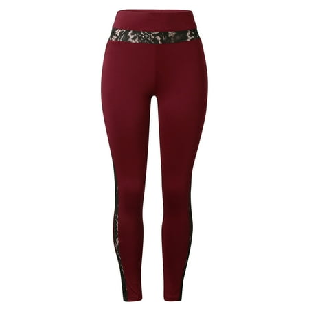 

Cathalem Maternity Outfits for Women Women Lace High Waisted Soft Leggings Elastic Comfortable Casual Leggings for Women Pants Large