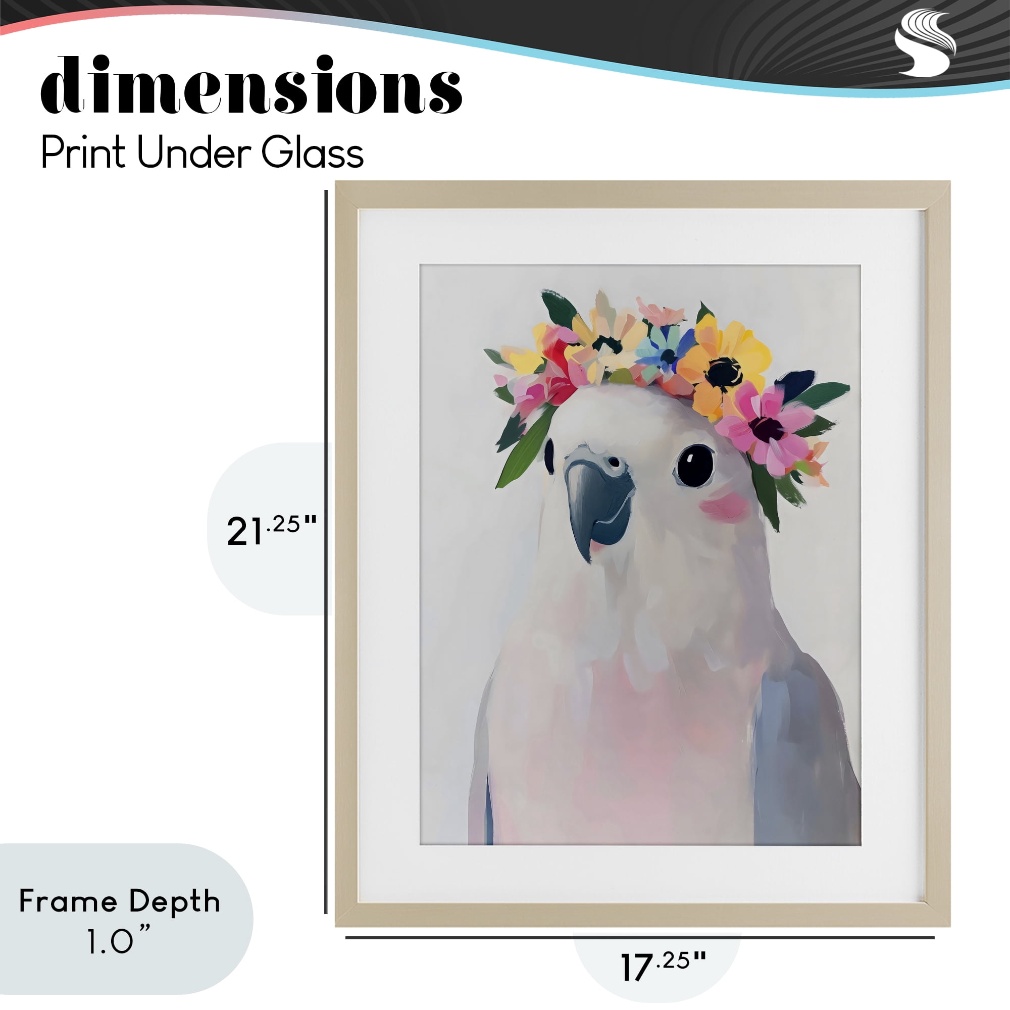 Stupell Industries Flower Crown Dove Birch Framed Print Under Glass, design by The Prints Vibe