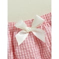 thumbnail image 6 of aturustex Toddler Baby Girl Classic Plaid Shorts 0 3M 6M 12M 18M 24M Infant Elastic Waist Bubble Shorts Lounge Tiered Detail Bow Triangle Short Pants intage Comfy Shorts Beachwear for Summer, 6 of 7