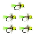 thumbnail image 2 of 5 piezas de tungsteno Jig Fly Fly Bead de tungsteno realista con plumas profesionales de mosca húmeda profesional atada al gancho para la carpa de Amarillo, 2 of 8