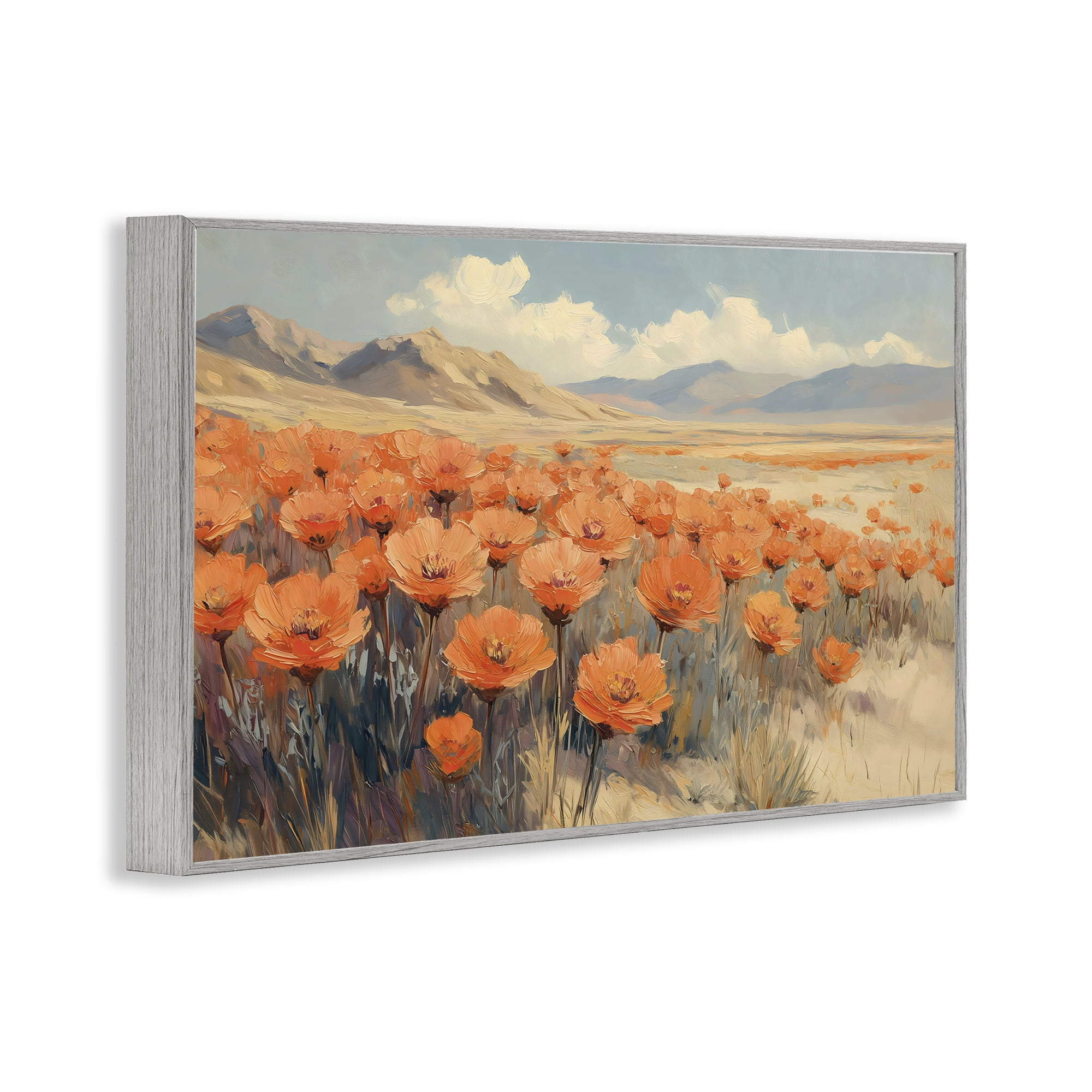 Stupell Industries Desert Poppies in Valley Gray Framed Giclee Art, design by Gina Kelly
