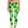 thumbnail image 6 of Hvot&aat Women's St. Patrick's Day Leggings Shamrock Stretchy Tights Yoga Pants Sports Fitness Peach Hip Stretch Pants, 6 of 7