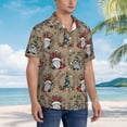 thumbnail image 2 of Lsque Santa Claus cute pattern Hawaiian Shirt for Men, Unisex Summer Beach Casual Short Sleeve Button Down Shirts-Large, 2 of 9