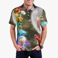 thumbnail image 2 of Lsque Pikmin Pattern Golf Shirts for Men Dry Fit Print Moisture Wicking Performance Short Sleeve Polo Shirt-XX-Large, 2 of 7