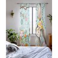 thumbnail image 3 of Turquoise Easter Bunny Sheer Curtains 84 Inch Length 2 Panels Set for Living Room/Bedroom, Spring Easter Eggs Floral Wooden Kitchen Curtains Grommet Semi-Sheer Curtains Window Treatments 52"x84"x2, 3 of 7