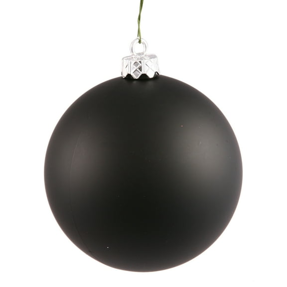 Vickerman 2.75" Christmas Ornament Ball, Black Matte Finish, Shatterproof Plastic, UV Resistant, Holiday Christmas Tree Decoration, 12 Pack
