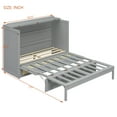 thumbnail image 3 of Harper & Bright Designs Full Murphy Bed Cabinet Bed, Full Size Murphy Bed with Storage Drawers, Wood Full Wall Bed Rattan Chest Murphy Bed Frame, Gray, 3 of 18