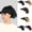 Black, variant on More Beautiful Women Sun Visor Hat with Curly Synthetic Ponytail Wig, UV Protection Hairpiece for Thinning Hair