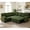 Green(Corduroy Fabric), variant on Howcool 81" Sectional Sleeper Sofa with Pull Out Bed, Modular L-Shaped Chenille Couch with Storage Chaise, USB Charging Ports & Cup Holders for Living Room, Apartment, Black