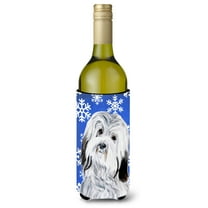 Havanese Winter Snowflakes Wine Bottle Hugger