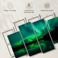 thumbnail image 6 of Elephant Stock Mystic Aurora Wall Art - Horizontal Multi Panel Canvas - Living Room Wall Decor - Nature Multi Panel - Teal And Black Decor - 75" x 48", 6 of 8