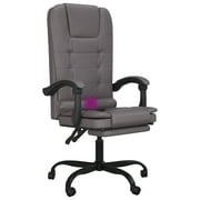 vidaXL Massage Chair Desk Office Chair with Adjustable Footrest Faux Leather