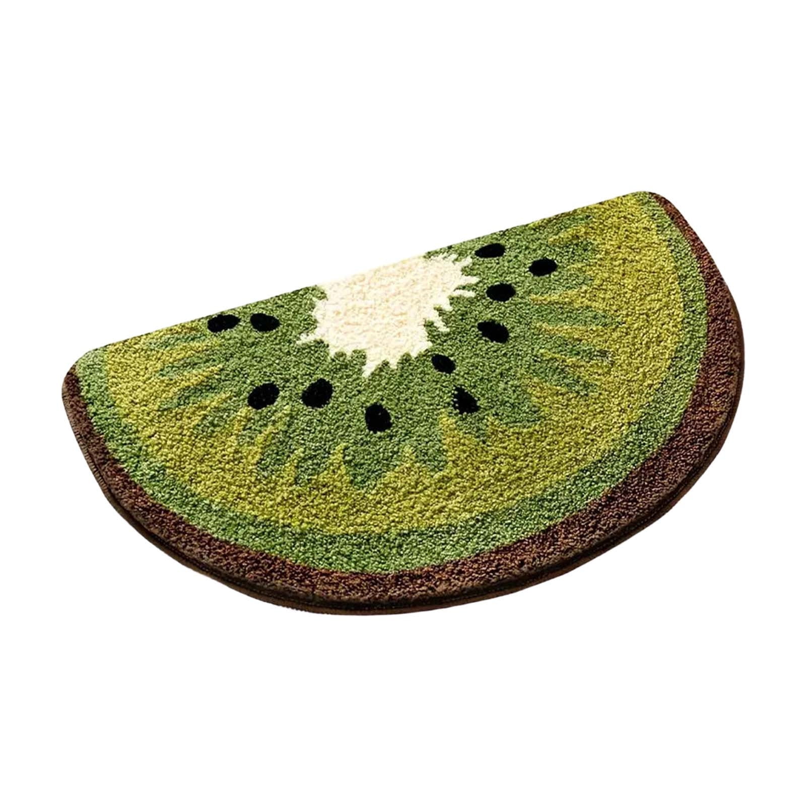 Nilvkv Kiwi Fruit Bath Mat Fruit Bathroom Rugs for Living Room and Bedroom, Non Slip Small Washable Rug Kiwi Fruit Bathroom Decor (15.75x23.62in)