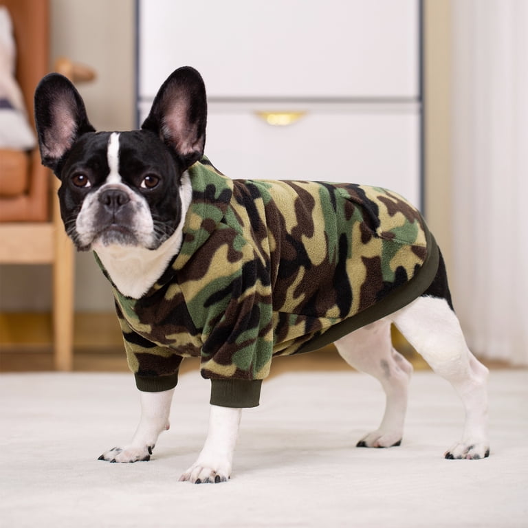 BT Bear Small Dog Hoodie, Camouflage Polar Fleece Dog Jacket with Leash  Hole, Warm Dog Coat Outfits for Puppy Small Dogs Girl Boy Green 2XL