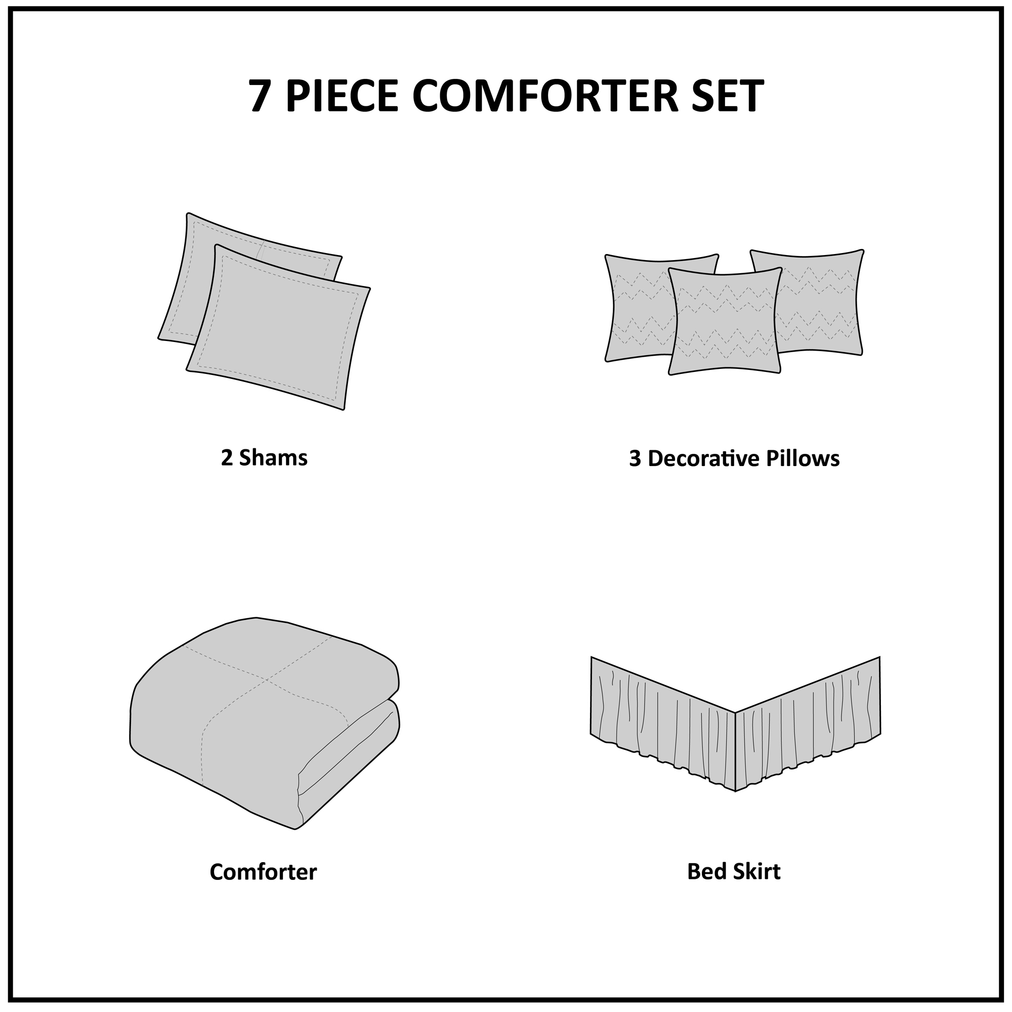 Home Essence Dakota 7-Piece Microsuede Comforter Set, Natural, Queen - image 3 of 12
