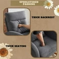 thumbnail image 3 of LYYHTY Grey Linen Nursery Rocking Chair with Thick Headrest, Upholstered Mid-Century Modern Nursing Rocker Glider with Curved Armrest, Sturdy Solid Wood Base for Living Room, Bedroom, Baby Room, 3 of 7