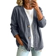 thumbnail image 3 of CAIXIA Denim Jacket for Women V-Neck Relaxed Classic Loose Fit Shaket Lightweight Vintage Fashion Button Jeans Cardigan, 3 of 5