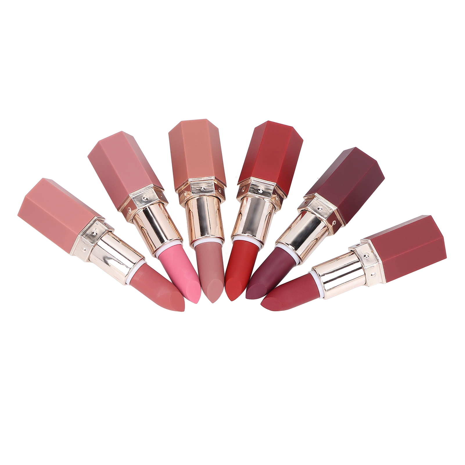 Lipstick Kit, Six Colors Matte Texture Portable Practical Small Size