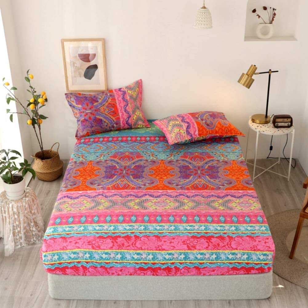 Details about   Pink Poly Cotton Floral Print Double Bedsheet & 2 Pillow Covers Bedding Sheet 