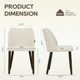 thumbnail image 5 of EOP Upholstered Dining Chairs Set of 2, Mid Century Modern Dining Room Chairs, Fabric Farmhouse Dining Side Chairs with Wood Legs, Armless Kitchen Chairs with Wingback, Beige, 5 of 7