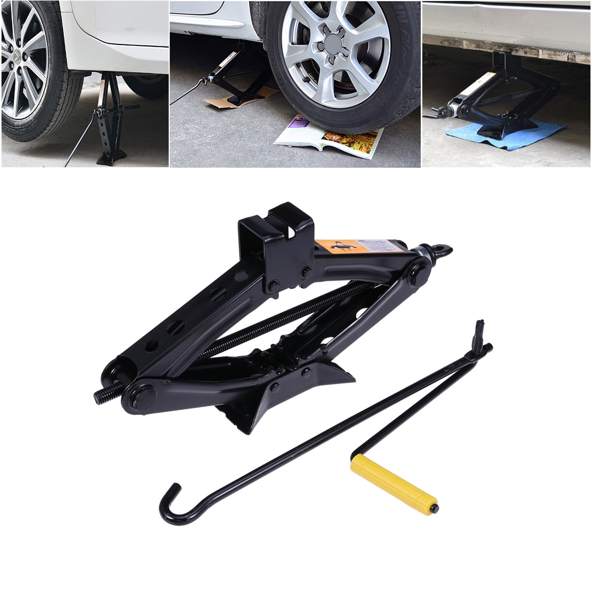 Heavy Duty Steel Scissor Jack 2 Ton Car Auto Changing Tires Tools (Black)