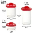 thumbnail image 2 of Youngever 3 Pack Plastic Salt and Pepper Shakers, Clear Salt and Pepper Containers with Lid, Plastic Spice Jar, Spice Dispenser (3 Sizes Combo), 2 of 4
