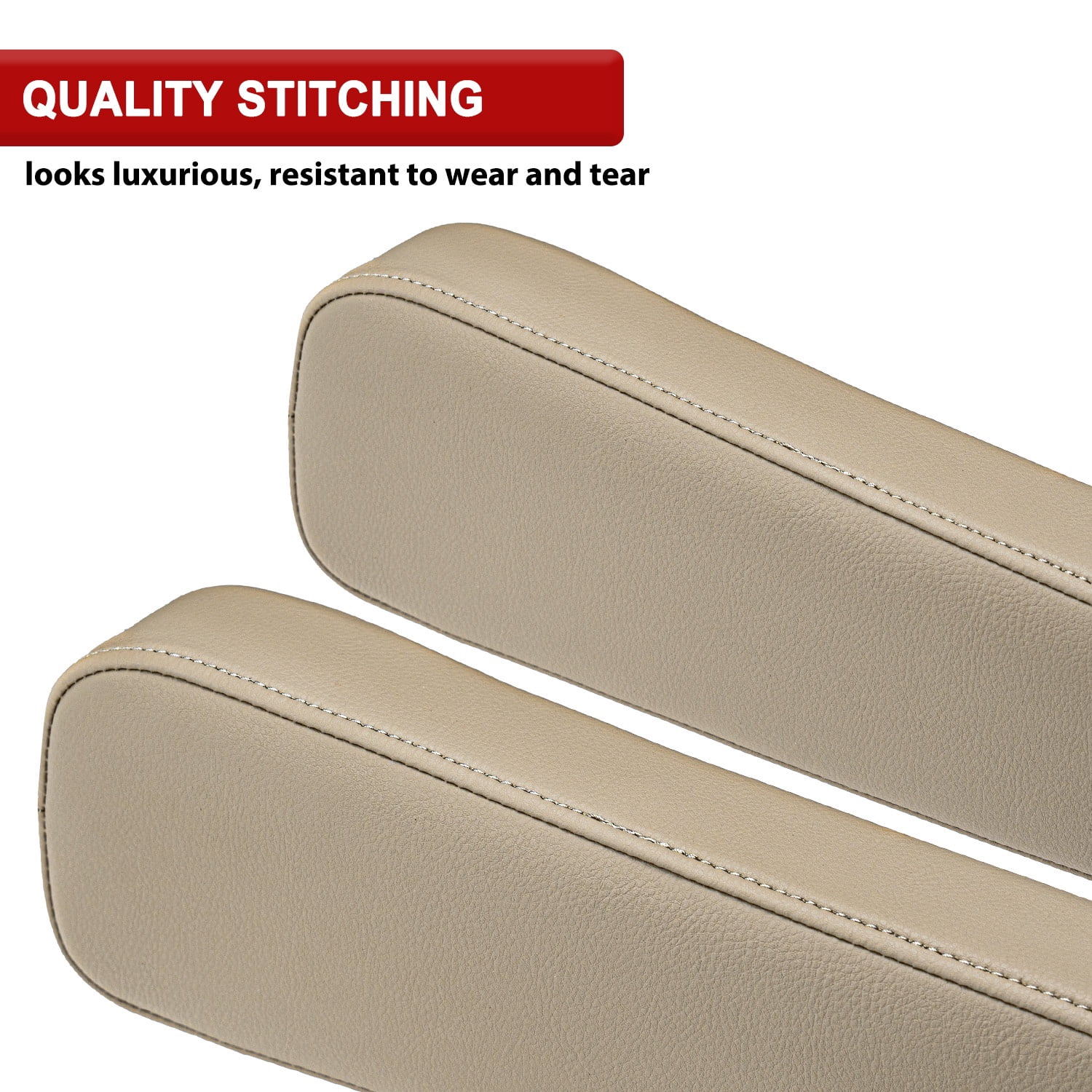 KBH 2 PCS Car Front Seat Armrest Covers for Honda CR-V Accessories 2001-2006, Arm Rest Protector Cover Leather Interior, Beige