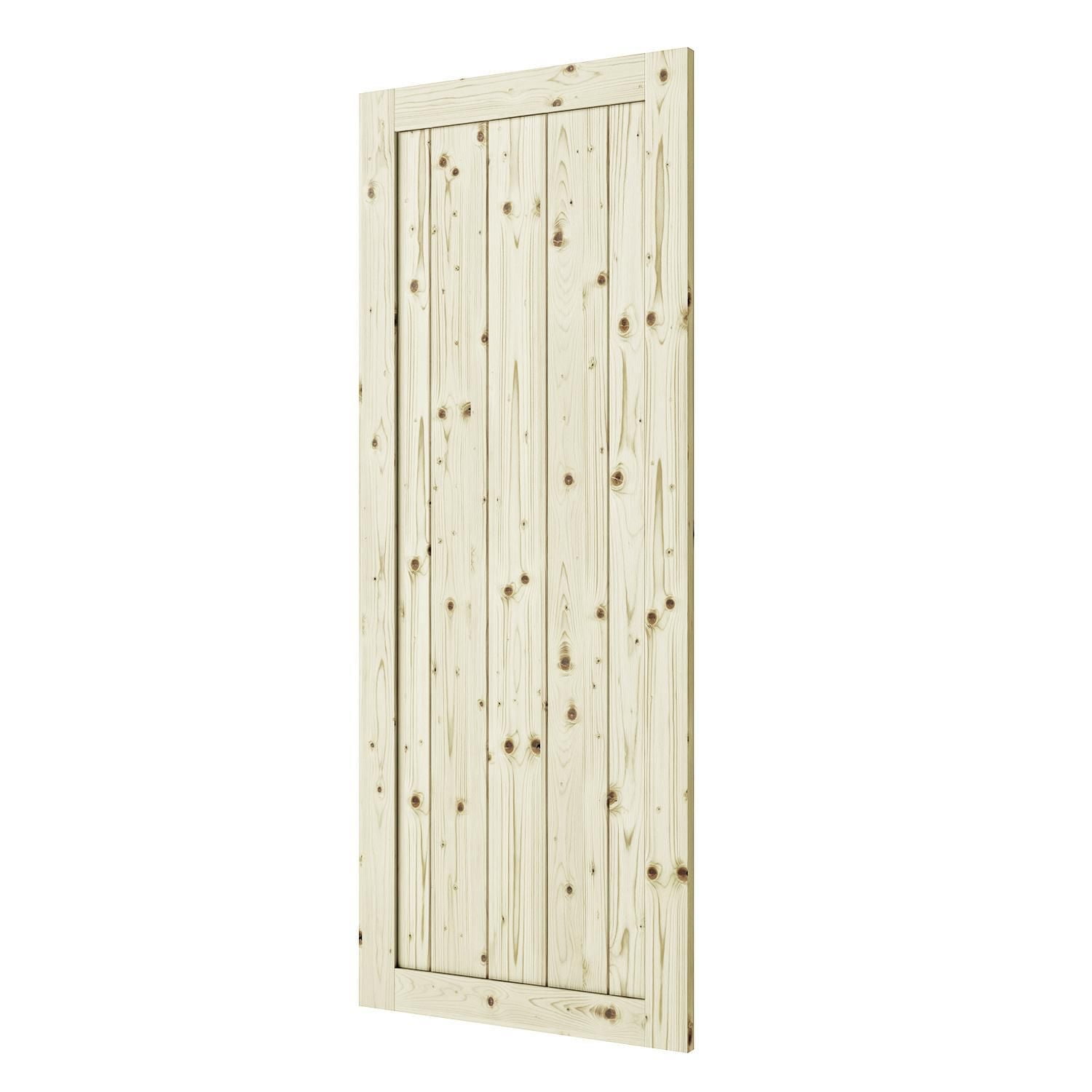 Wood & Hart 42" Rustic Unfished Knotty Pine Barn Door