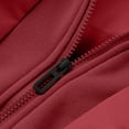 thumbnail image 6 of LpwkSSA Winter Puffer Coats for Men Solid Color Zip Up Hooded Fake Two Piece Long Sleeve Sports Thickened Fleece Lined Casual Outerwear Puffer Jacket Red S, 6 of 7