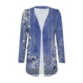 thumbnail image 4 of YDFCWXW Women's Lightweight Cardigan Sweaters Open Front Long Sleeve Casual Loose Thin Cardigans with Pockets 2025 Blue, S, 4 of 4