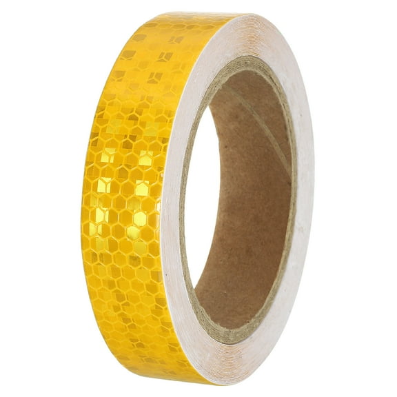Uxcell 1 Roll Reflective Tape Waterproof Reflective Tape Warning Safety Tape Reflector for Trucks Cars Yellow 1 inch x 33ft
