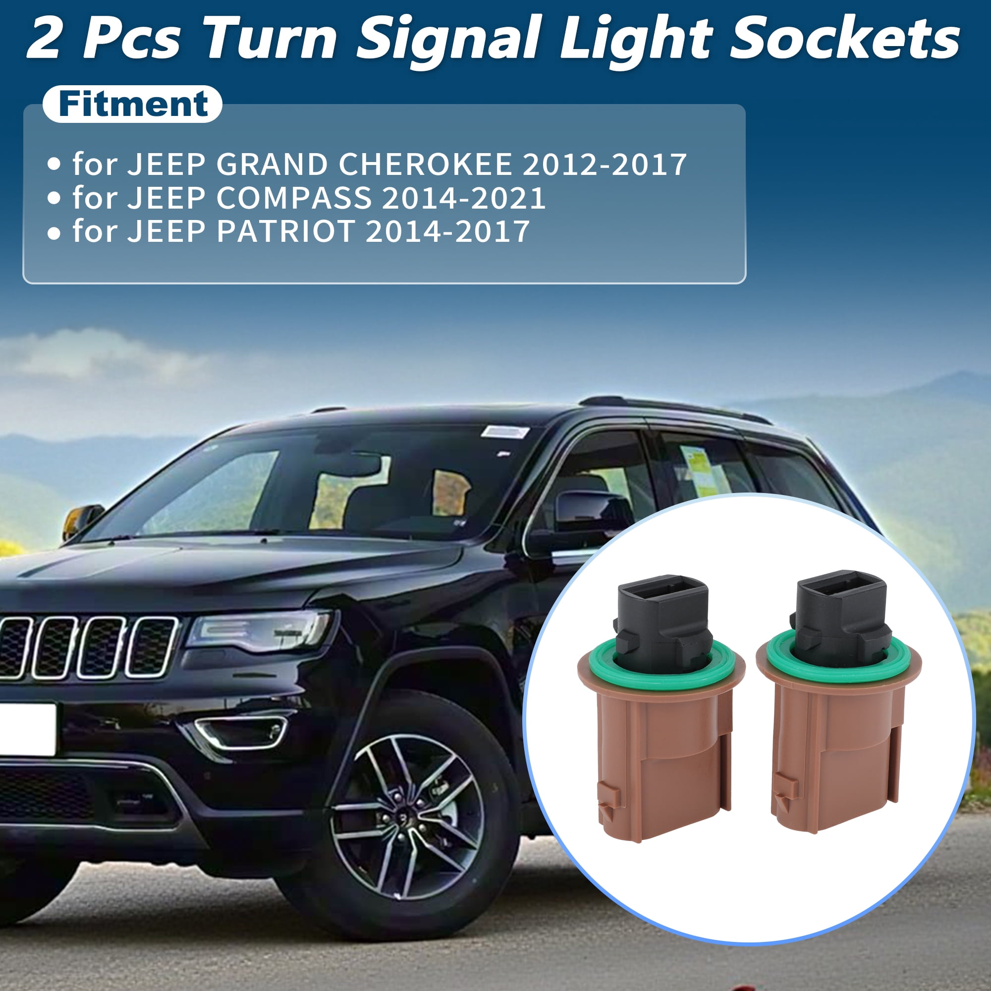 Unique Bargains Turn Signal Socket Connector Kit for Jeep Grand Cherokee 2012-2017
