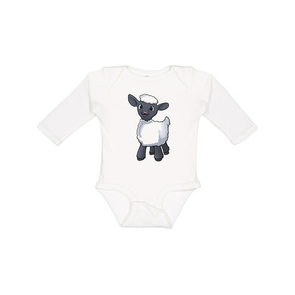 Inktastic Cute little lamb Boys or Girls Long Sleeve Baby Bodysuit