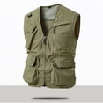 thumbnail image 2 of Big & Tall Men's Utility Fishing Vest Full Zip Lightweight Breathable Mesh Liner Cargo Waistcoat Multi-Pocket for Travel Photography, 2 of 9