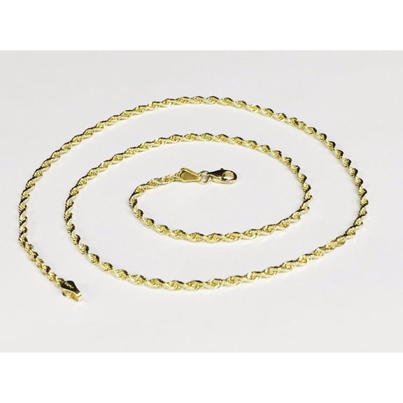 10K Gold 2.5mm Solid Diamond Cut Royal Rope Chain