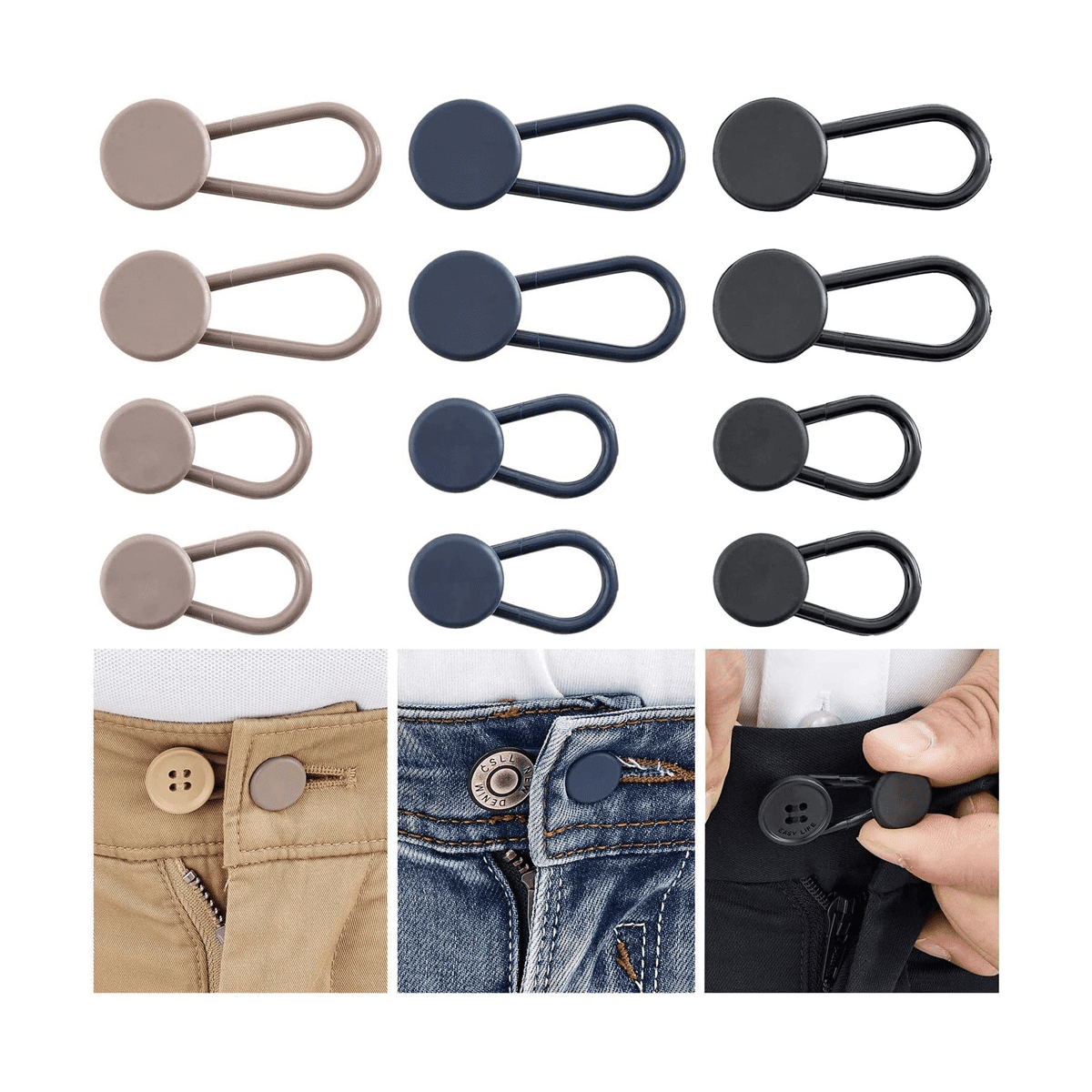 Pants Waist Button Extender 12Pcs Button Extenders for Jeans Women